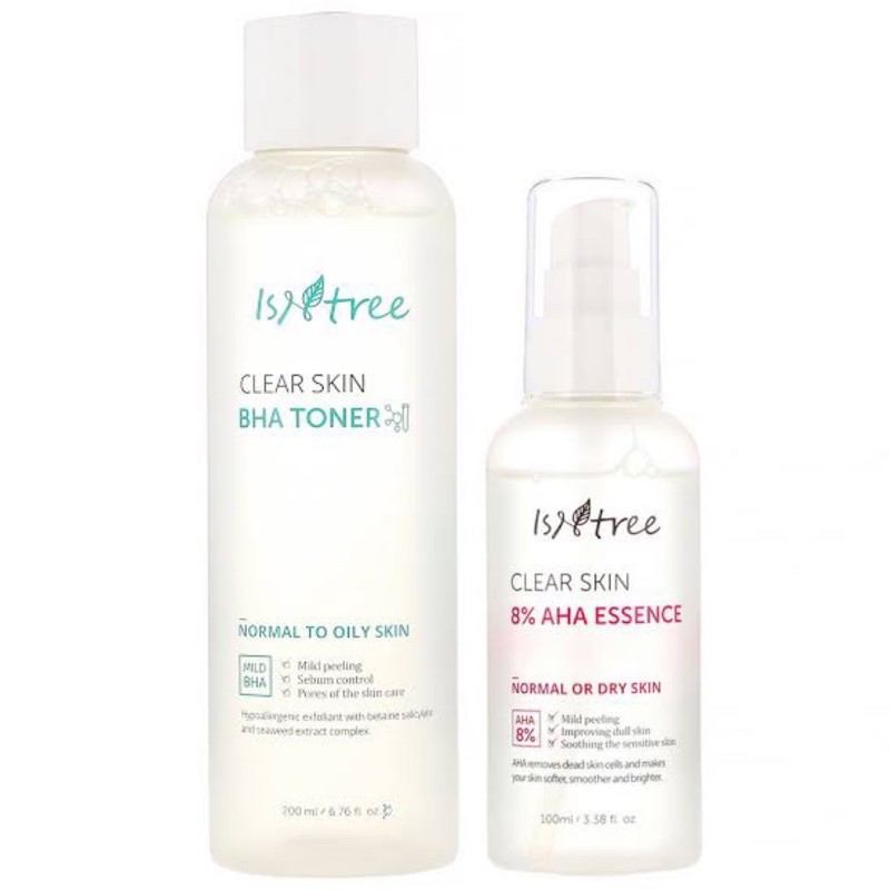 ISNTREE CLEAR SKIN BHA TONER 200ml / ISNTREE CLEAR SKIN 8% AHA ESSENCE 100ml