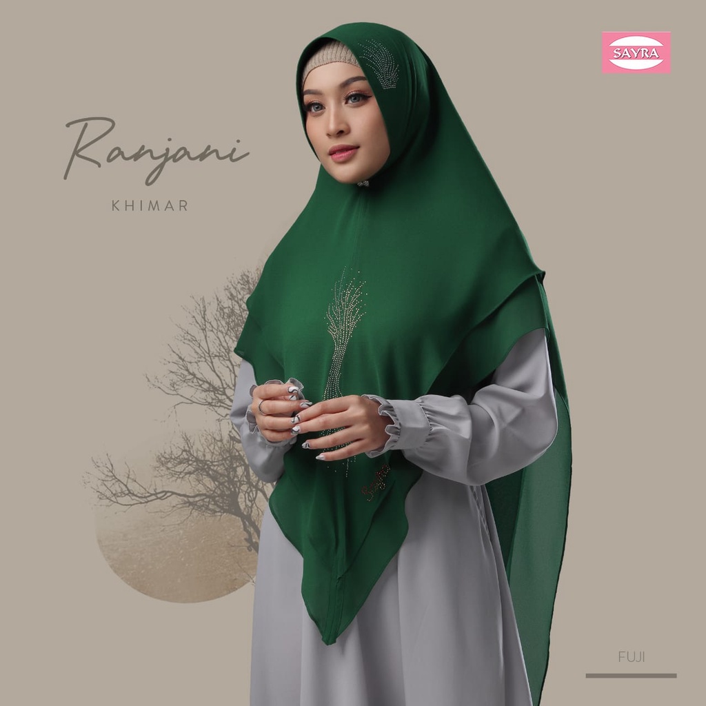 Jilbab Syari Khimar Ranjani Ori Sayra SAYRA1-HIJAU BOTOL