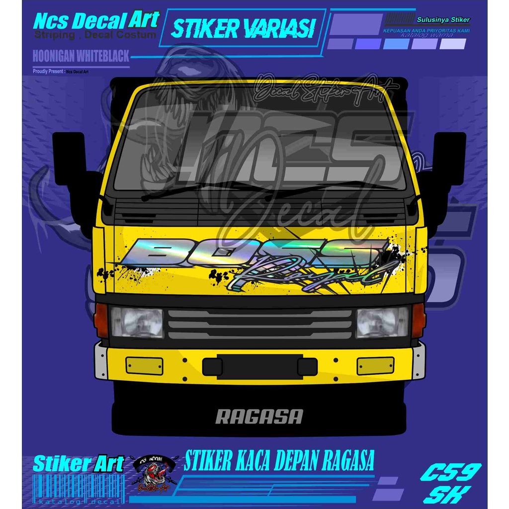 Stiker Depan Truk Ragasa/Canter Truk Ragasa Stiker Cabin Depan Stiker truk variasi