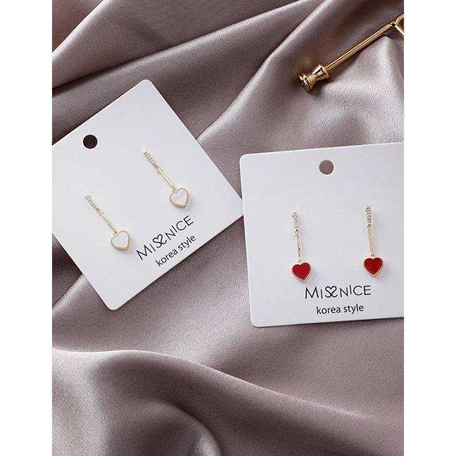 LRC Anting Tusuk Fashion 925 Silver Pin Zircon Word Love Earrings D28123