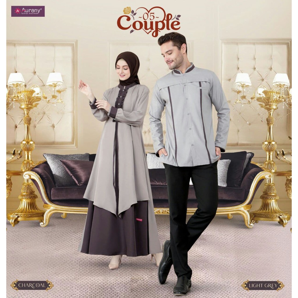 AURANY COUPLE 05 LIGHT GREY GAMIS GSA 41 KOKO AK 05 LENGAN PANJANG TERBARU FASHION MUSLIM MURAH