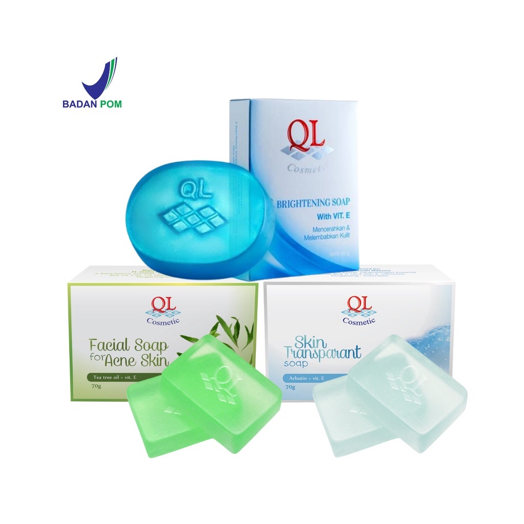 QL Facial Soap for Acne Skin Brightening Soap Sabun Pemutih Jerawat Dark Spot (BPOM) (KIM)