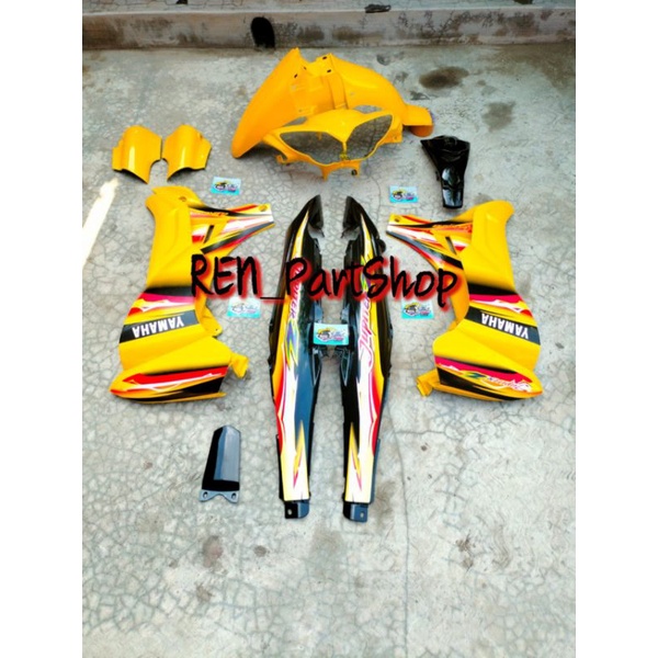 TERMURAH!!!Cover Body Jupiter Z New Burhan FullSet Full Set Halus Kuning Hitam Stripping 2004
