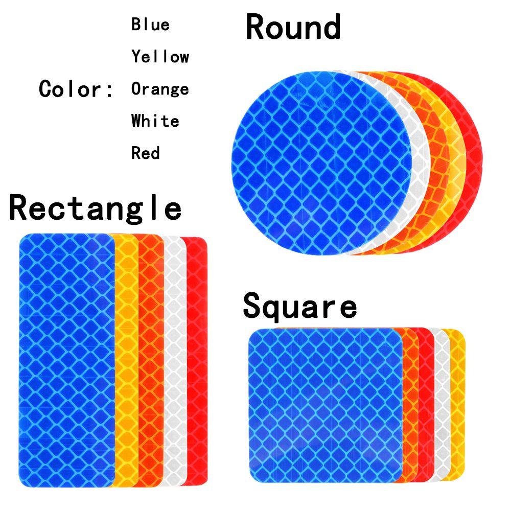 Top 1/4Pcs Strip Reflektif Mobil Stiker Bumper Pintu Kotak/Biru/Orange/Putih/Kuning Baru