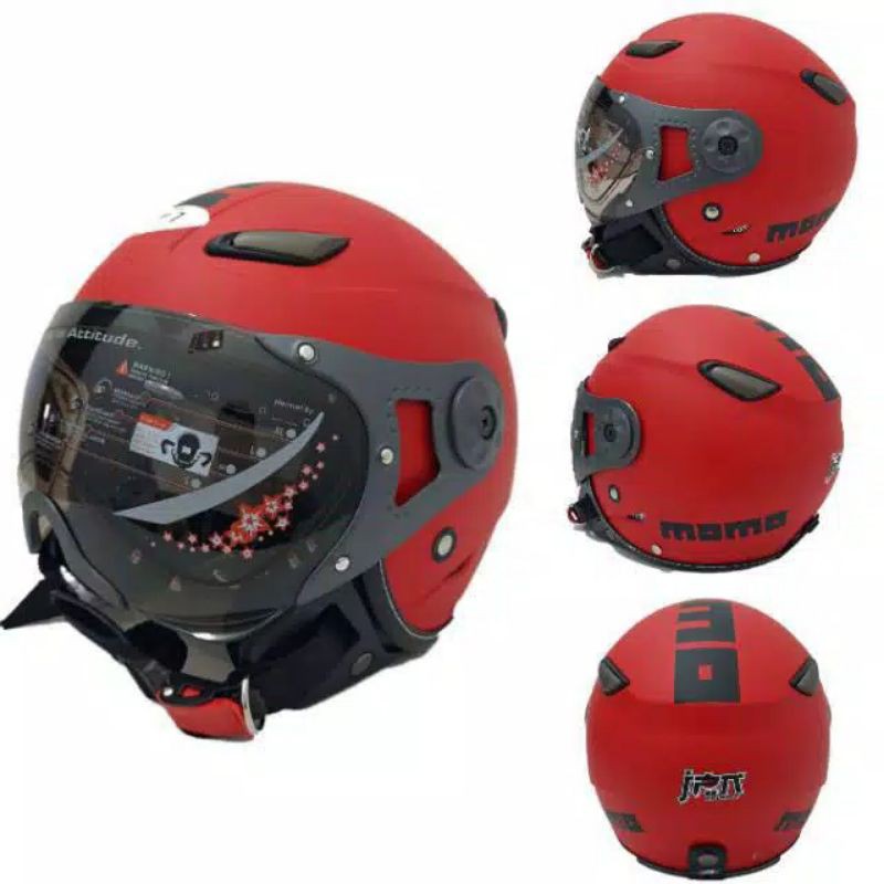 Helm JPN MOMO Pilot Original Merah Doff