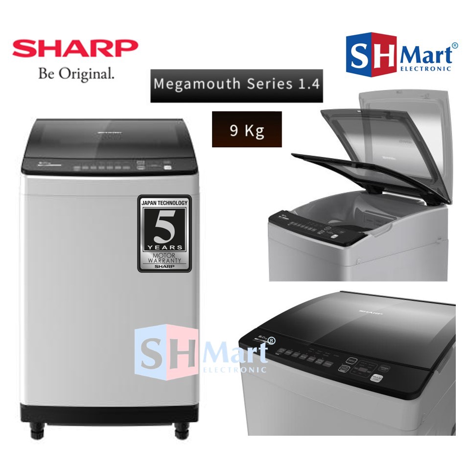 MESIN CUCI SHARP 1 TABUNG ESM-8000T-GG ES-M9000T-GG NEW MEGAMOUTH SERIES GARANSI RESMI (MEDAN)