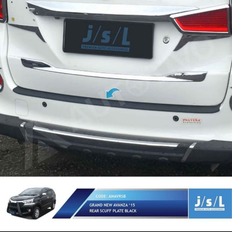 sillplate belakang grand all new Avanza/ rear scuff plate hitam jsl