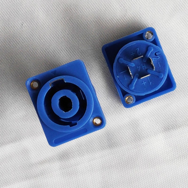 SOKET SPEAKON SEGI BIRU MUR KUNINGAN SOCKET SPEAKON AUDIO SPEAKON CHASSIS CONNECTORS SOKET SEGI