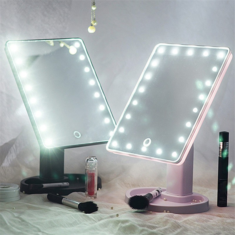 Layar Sentuh Led Light Mirror Adjustable 360 Derajat Rotasi Makeup Vanity Mirror Shopee Indonesia