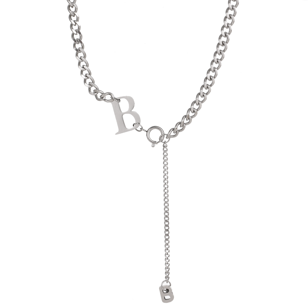 Titanium Steel Letter B Necklace Personalized Clavicle Necklace for Women Chain Jewelry