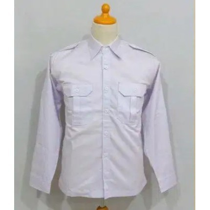 hem seragam atasan pakaian baju kemeja PDL PDH pria dinas / kemeja pdl lengan panjang putih saku dua