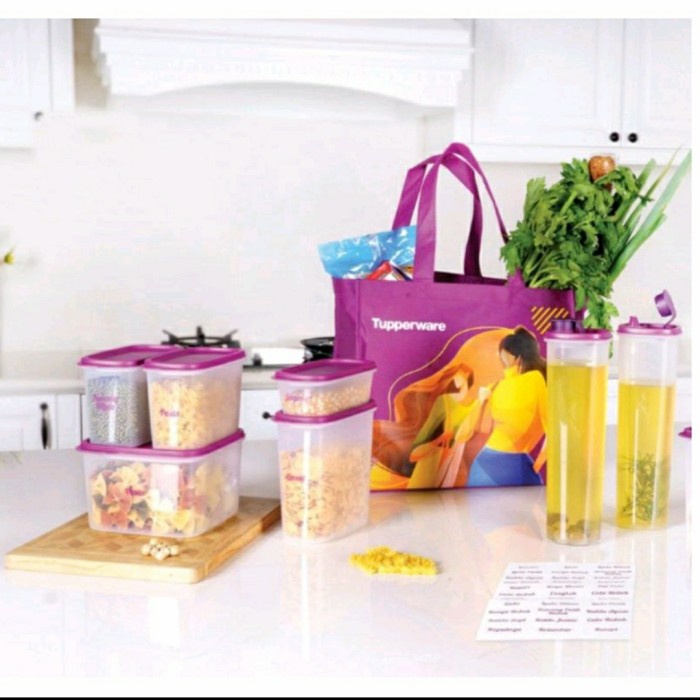 

tupperware -Smart saver set promo - Ungu gift set kado parcel lebaran - smart with bag