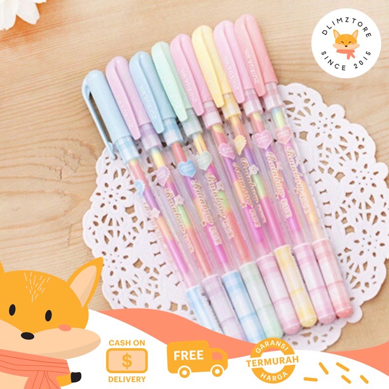 

[DZ] ST080 - Pena Warna Warni / Pulpen Ballpoint Colourful Rainbow