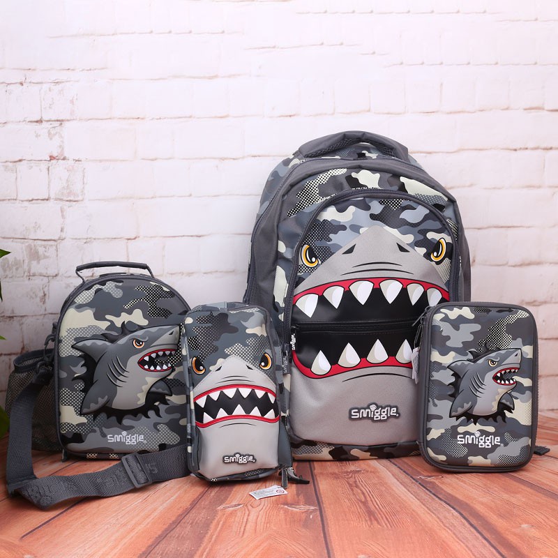 Smiggle Shark Budz Set Backpack Pencil Case