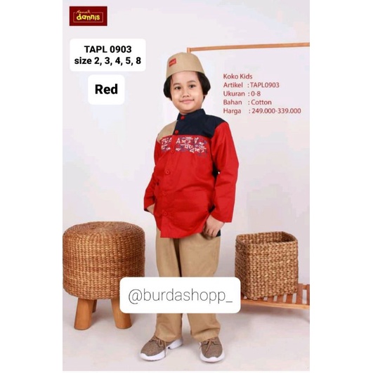Baju Muslim anak Dannis Laki Laki TAPL 0903  Size 2, 3, 4, 5, 8 (Baju koko)