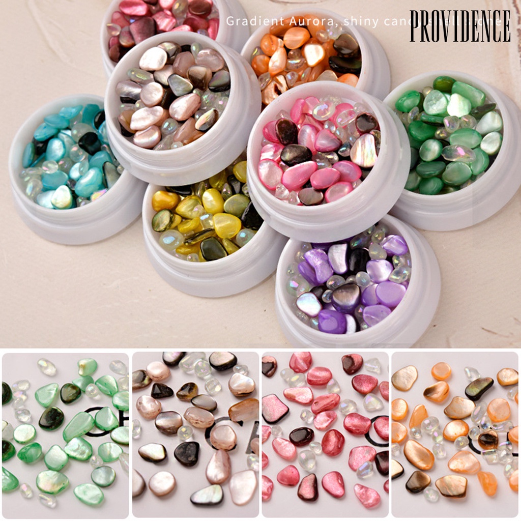 Providence 1 Box Nail Shell Stone Shiny Effect 3D Effect Colorful Japanese Style Holographic Nail Atr Decal for Salon