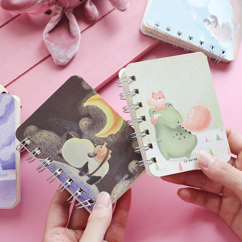 Mini Book, Buku kecil anak anak motif lucu A7 tulis gambar catatan notes agenda mini Notepad notebook model binder Binder