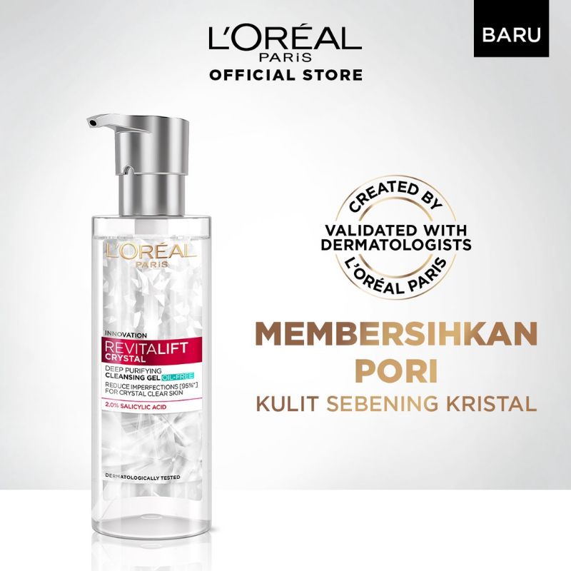 L'OREAL PARIS REVITALIFT CRYSTAL Cleansing Gel l Minyak Pembersih Wajah L'OREAL