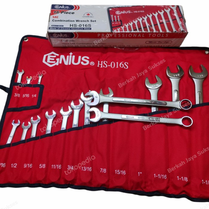 Ringpas Set inchi SAE Genius 16pc Pas ring set inchi