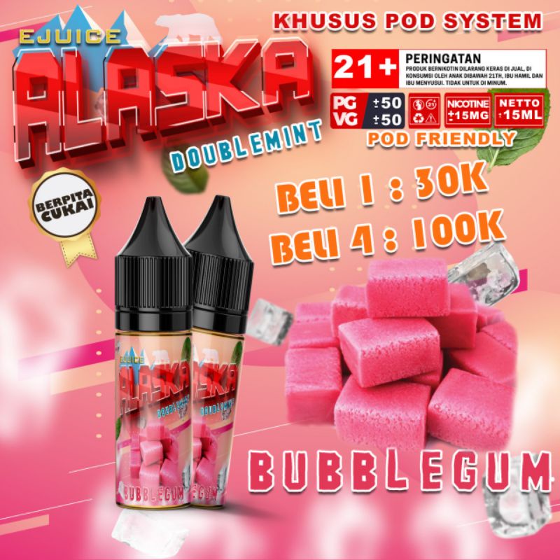 LIQUID POD LIQUIDS P0D SYTEM 15MG MURAH RASA BUBBLEGUM DOUBLE MINT