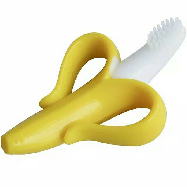 Teether sikat gigi bayi motif banana / teether banana / sikat gigi banana bayi pisang