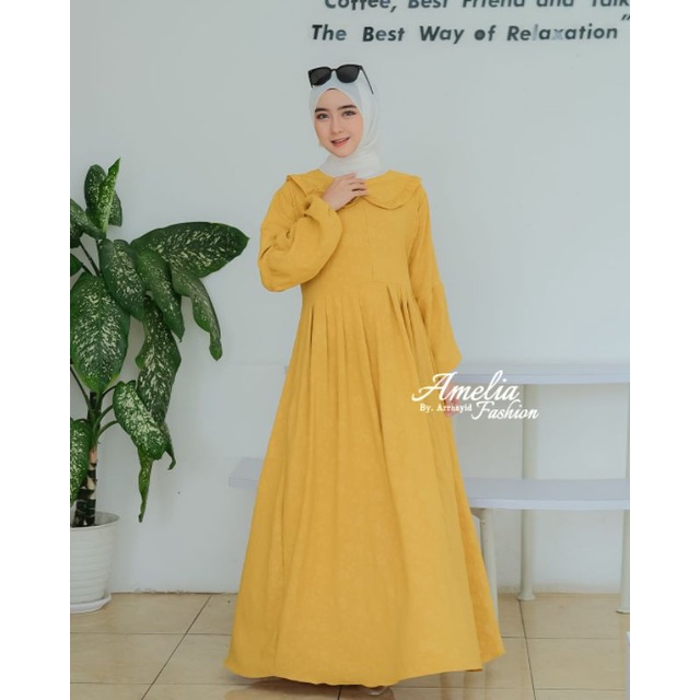 Gamis cringkel embos by amelia  premium model wanita terbaru silvia busana muslim kringkel adem ootd fashion baju murah muslimah