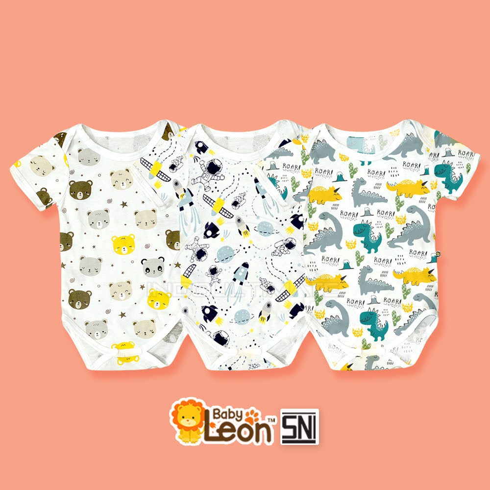 BABY LEON 1 Pcs Jumsuit Bayi Jumper Bayi Lengan Pendek BC-023SK COTTON Jumpsuit Anak Bayi Balita-2