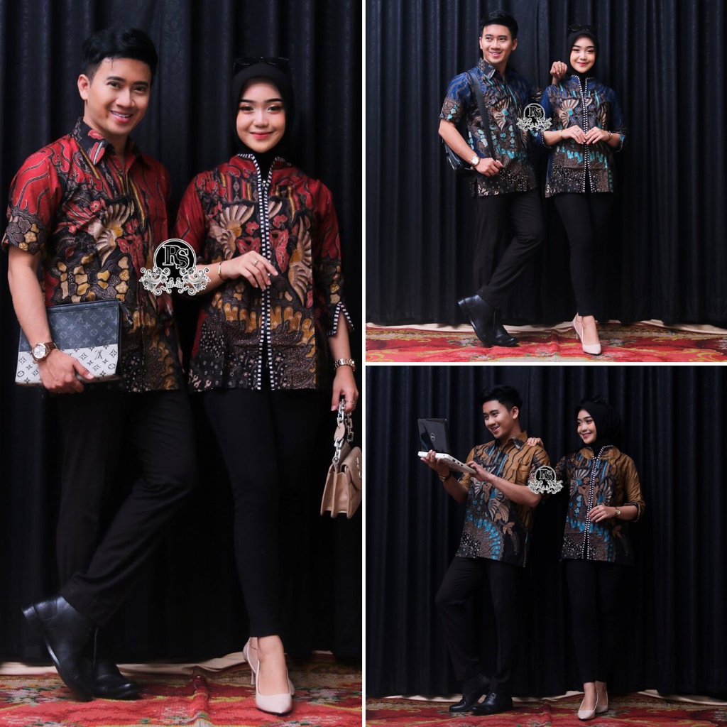 MCbatik | Batik Couple | Blouse Batik Kantor Kemeja Batik Lengan Pendek Ready Seragam