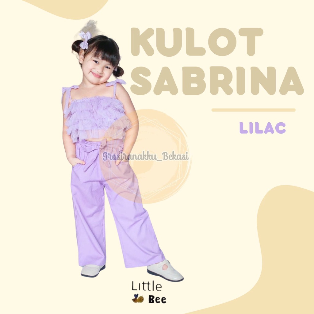 Kulot Anak Polos Sabrina Littlebee Junior Warna Lilac Size 2-6Thn