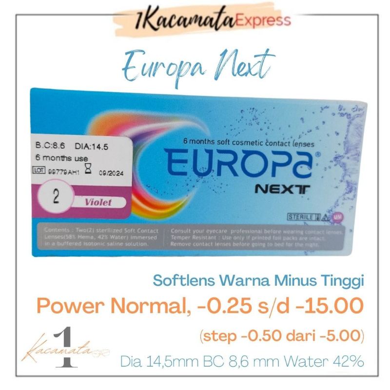 SOFTLENS WARNA MINUS EUROPA NEXT VARIAN MINUS KECIL
