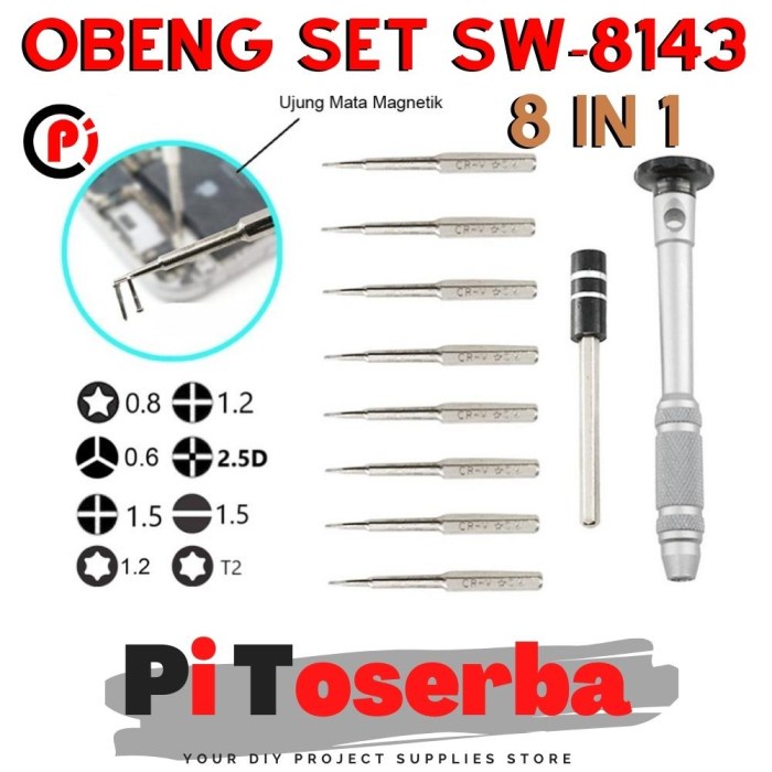 SW-8143 Obeng Set 8 in 1 Untuk Reparasi Servis HP Bintang Torx DLL