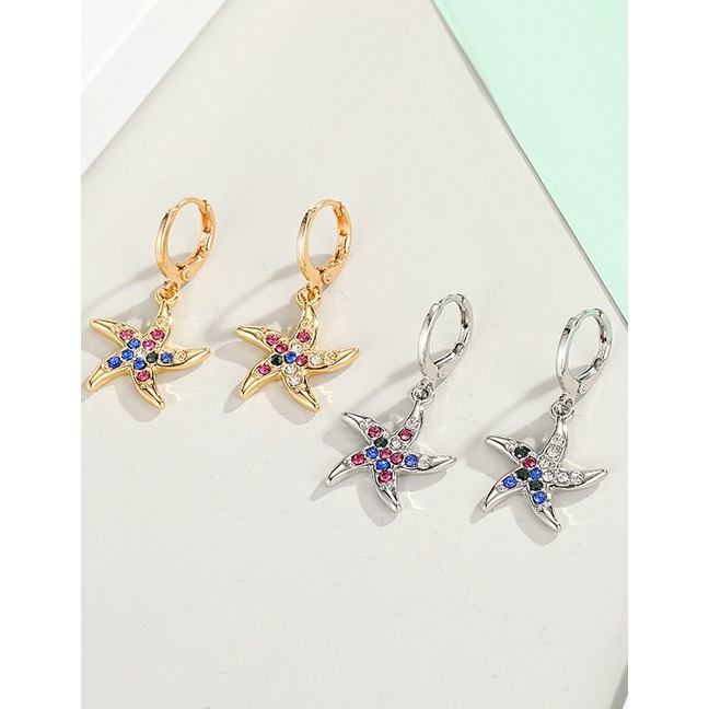 LRC Anting Tusuk Fashion Golden Starfish Diamond K45380