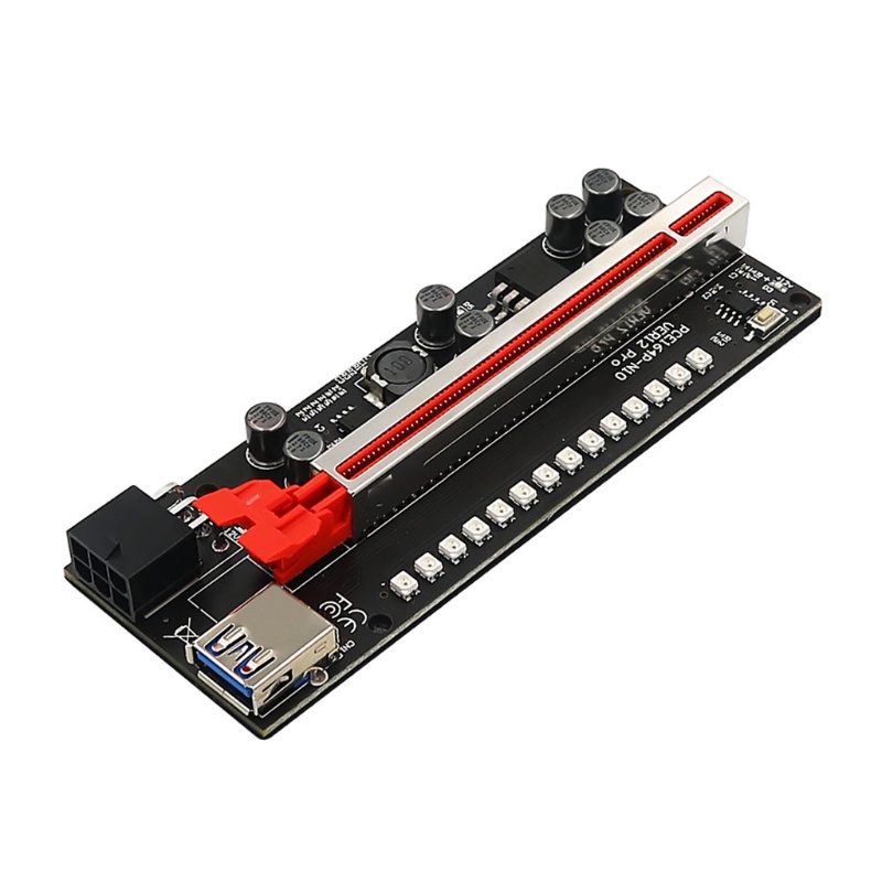 Btsg VER12 Pro PCI-E Riser Untuk Express Riser Adapter 1X to16X Dengan LED RGB Graphics C