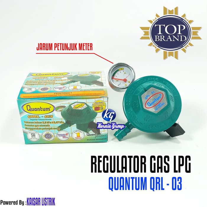 REGULATOR GAS QUANTUM QRL 03 ELPIJI PLUS METERAN DAN SEAL KARET AMAN TABUNG 3KG 5KG 12KG KOMPOR LPG