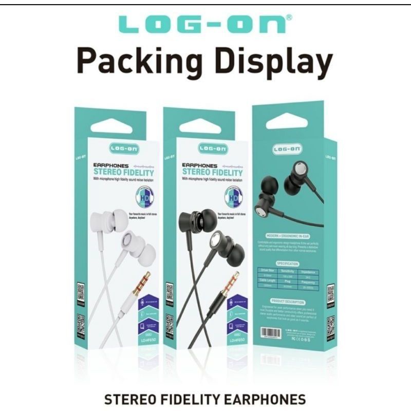 Headset LOG-ON LO-HF650 STEREO FIDELITY Handsfree LOGON LOHF650 STEREO BASS Earphone LOG ON HF650