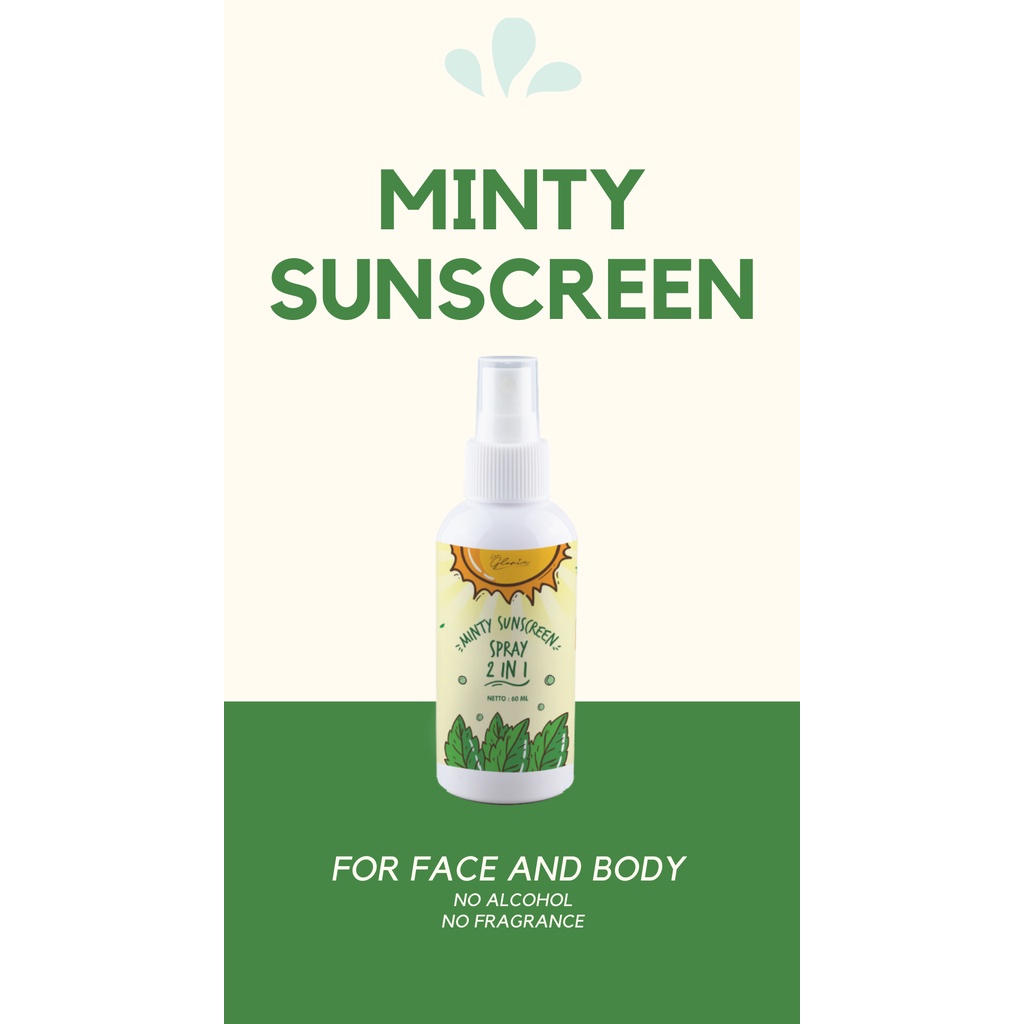 Minty Sunscreen Spray [COD] Sunblock Wajah Tubuh SPF 30 BPOM By Lea Gloria