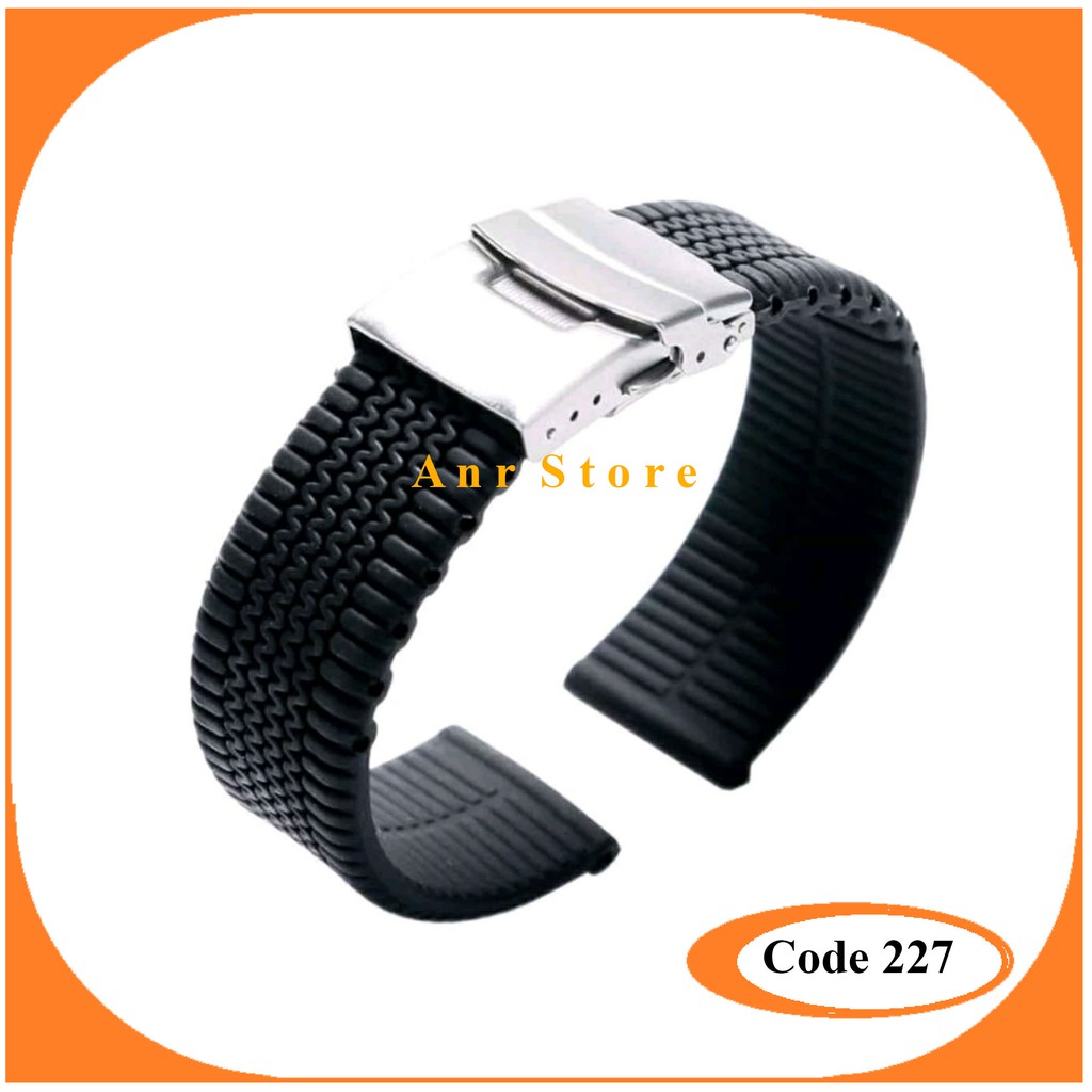 Tali Jam Tangan Karet Engsel 20 mm 22 mm 24 mm