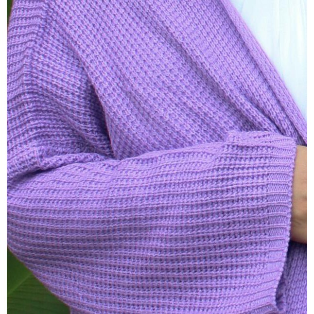 CARDIGAN RAJUT OVERSIZE CARDY JUMBO RAJUT WANITA  KARDIGAN RAJUT WANITA TEBAL KUALITAS SUPER PREMIUM-Lillac