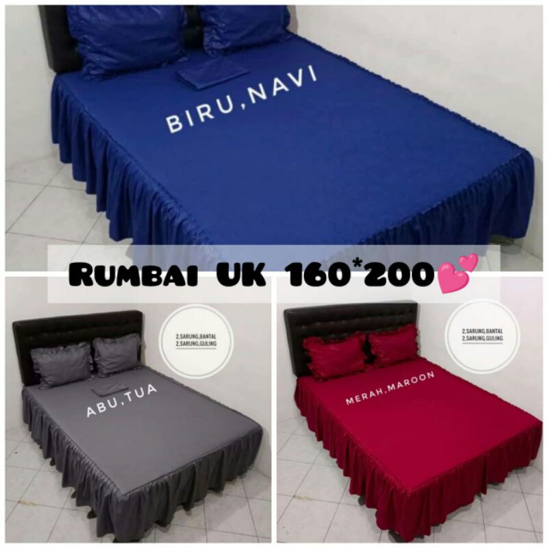 sprei rumbai homemade EMBOSS ukuran 160x200x50