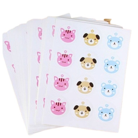 sticker rabbit lucu stiker tempelan  packing post it kue cake packing box bungkus