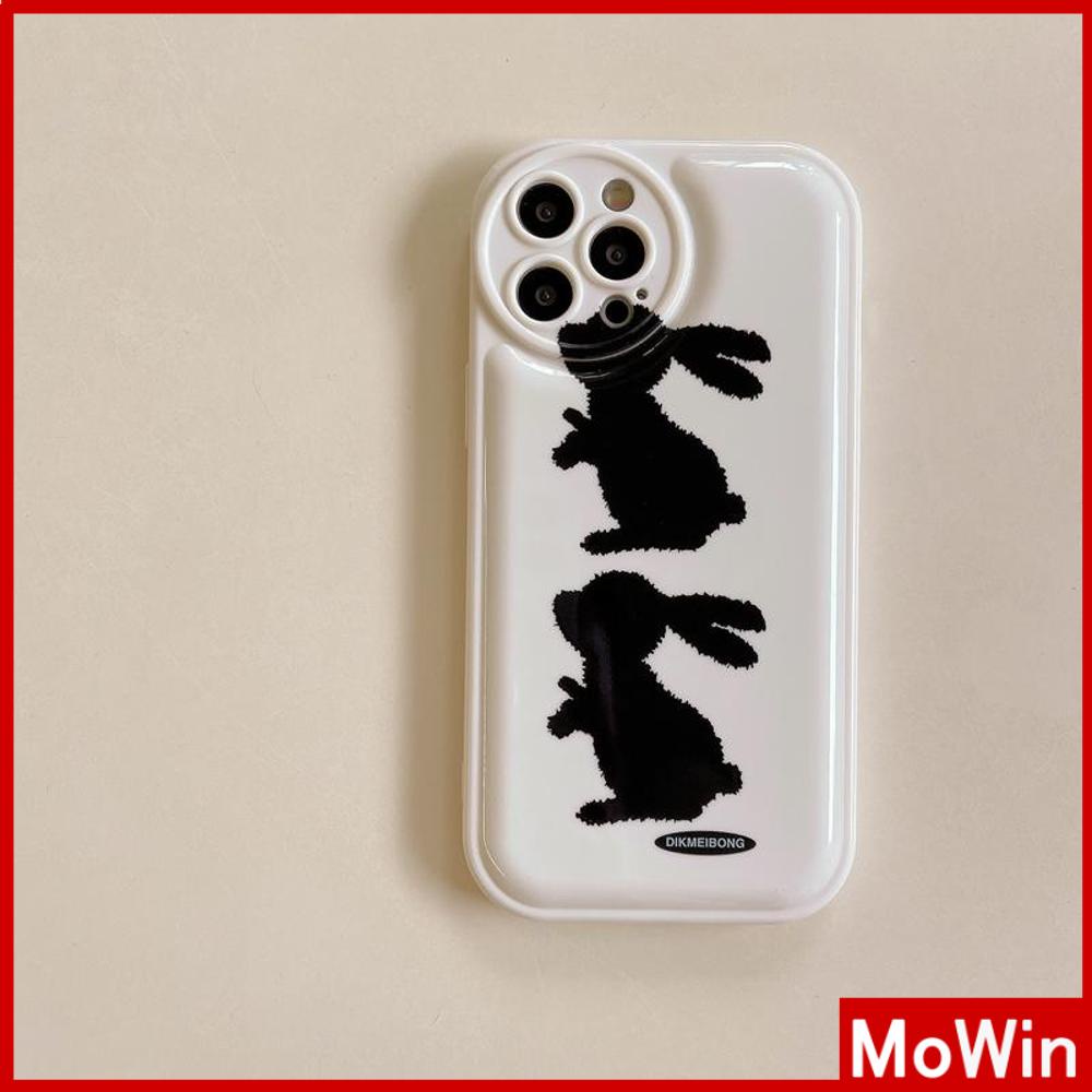 iPhone Case Silicone Soft Case Airbag Shockproof Protection Camera Black Rabbit Cartoon Cute Compatible For iPhone 11 Pro Max 13 Pro Max 12 Pro Max 7Plus xr XS Max