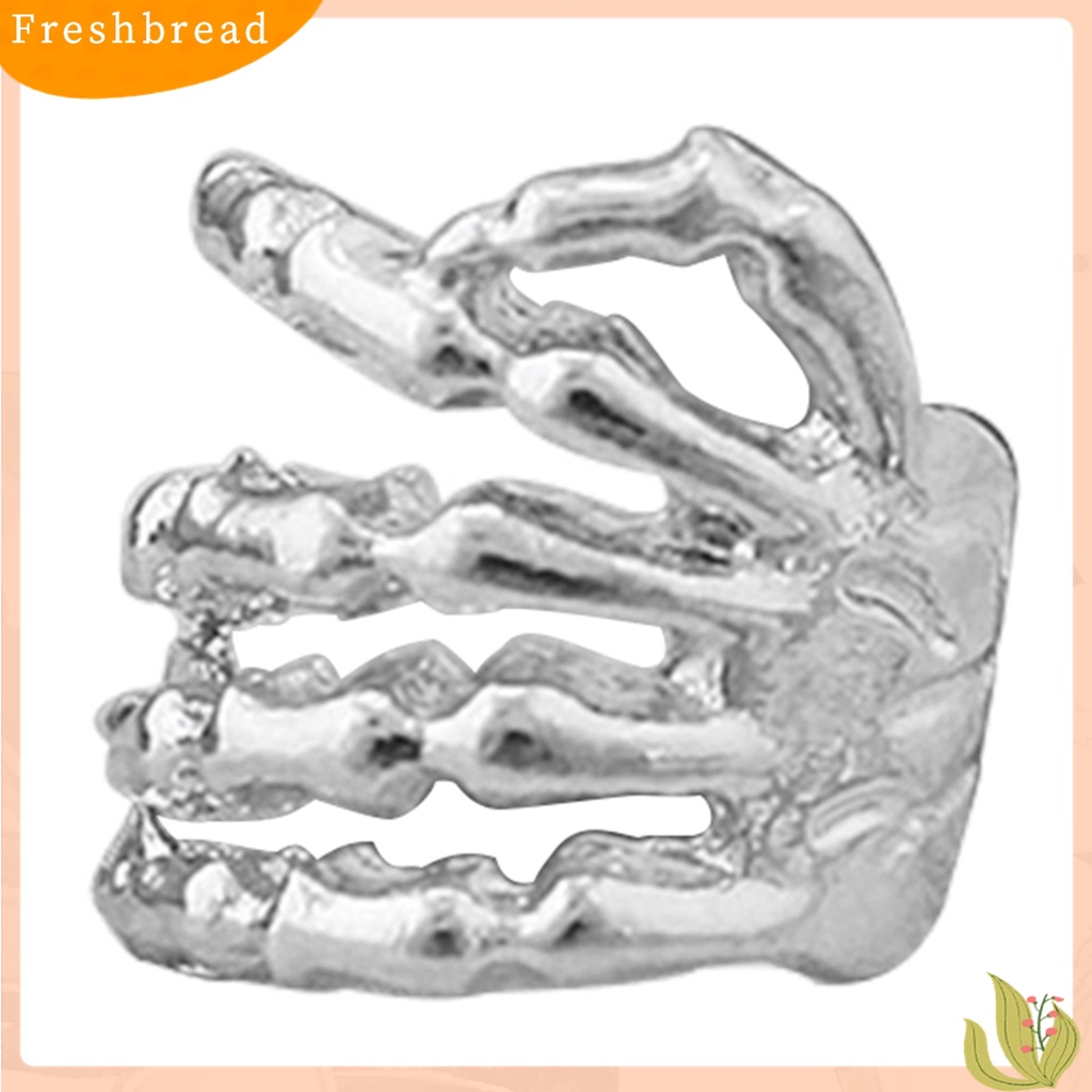 【Fresh】1Pc Unisex Punk Simple Design Silver Color Skeleton Finger Hand Ear Clip Ear Cuff