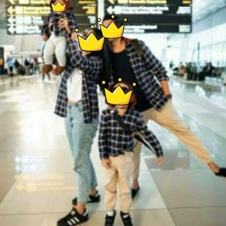 flanel couple ayah anak kemeja baju hem kembaran lebaran adem tebal ayah ibu anak –SNJ.30My22в