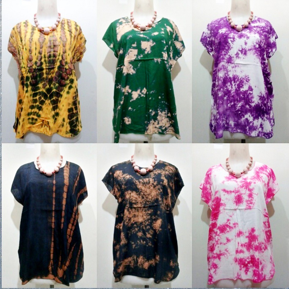 Atasan baju tie dye Bali UK-XL, pakaian wanita , Baju Tidur , casual dress Kaos bali , tye dye murah