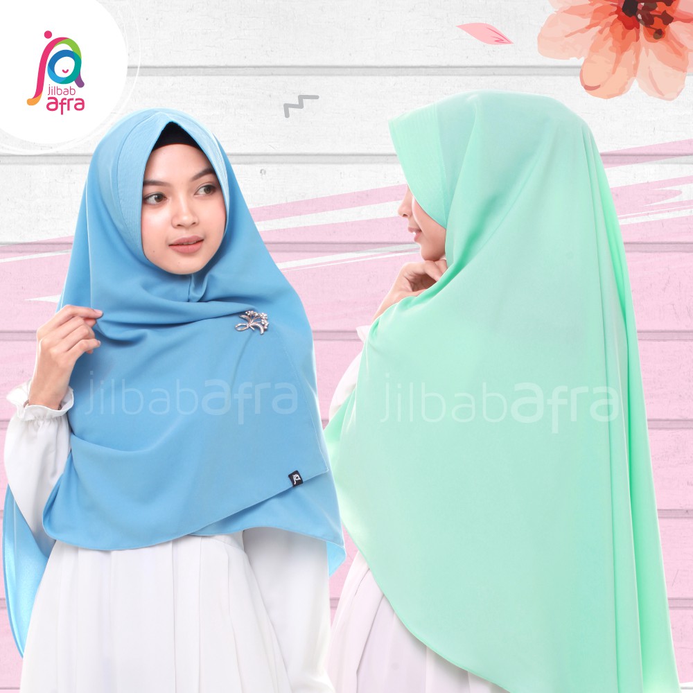 Jilbab Sofiya - Khimar Softped Belah Tengah - Jilbab Afra - Bahan Wolly Crepe / Crepe HQ