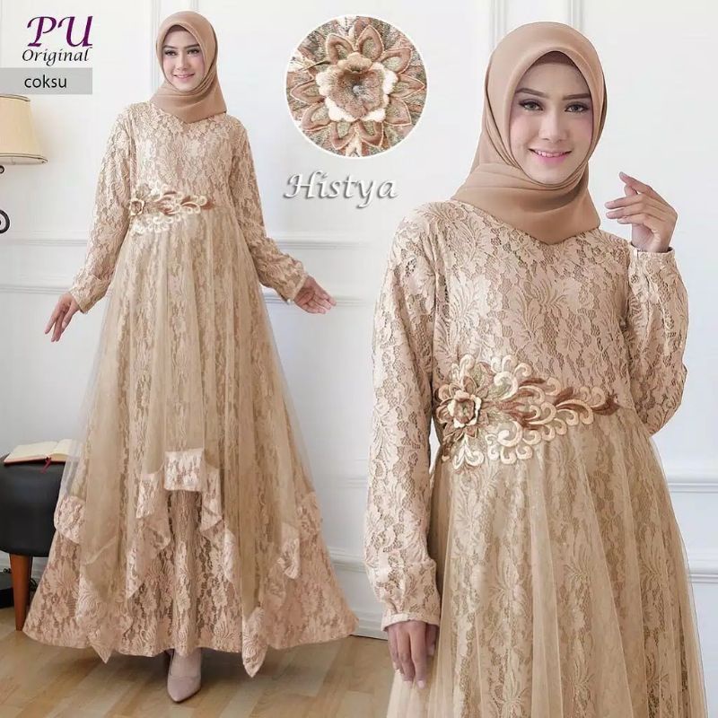 Histya Gamis Pesta Brukat Mewah Histya Gamis Pesta Muslimah