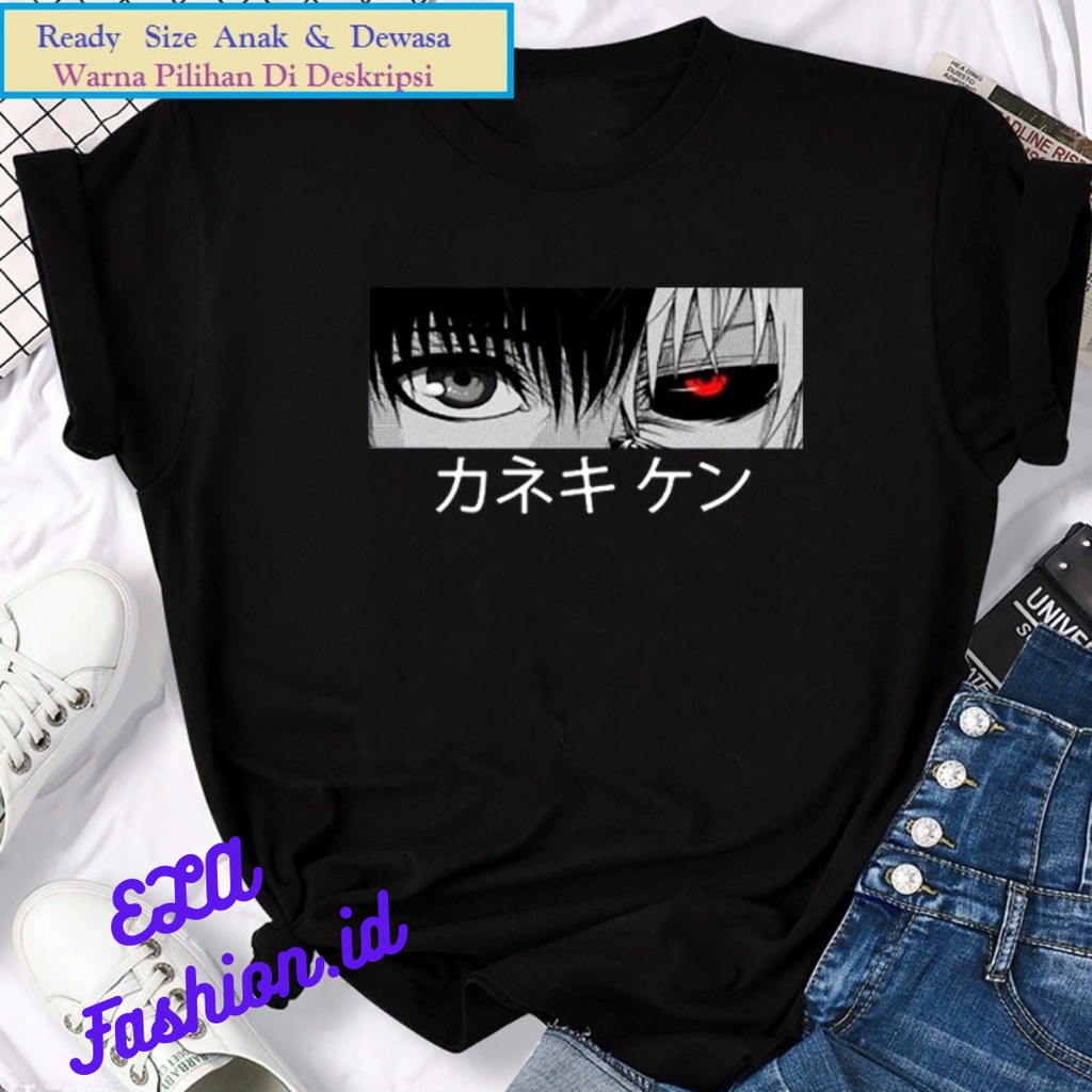 Baju Atasan Kaos Manga Anime Jepang Tokyo Ghoul Kaneki Tshirt