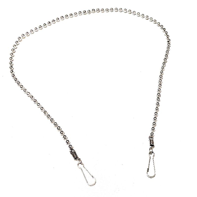 Kalung Gantungan Masker Strap Mask Hanging Korean Silver Metalic Beads String Series Mote