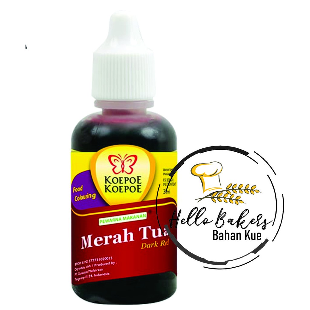

PEWARNA MERAH TUA 30 ML KOEPOE KOEPOE / FOOD COLORING / KOEPOE MERAH