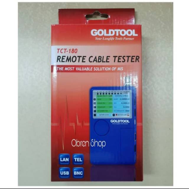 TESTER RJ45 RJ11 BNC USB GOLDTOOL TCT-180